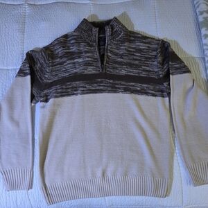 Men's Turtleneck Sweater in Beige and Brown